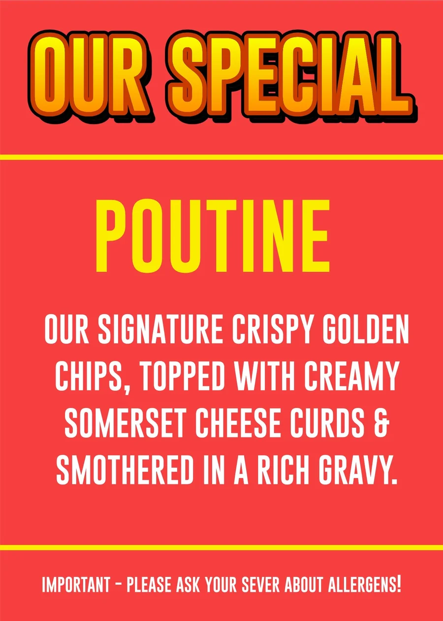 Poutine Brothers special: crispy golden chips, creamy Somerset cheese curds and rich gravy