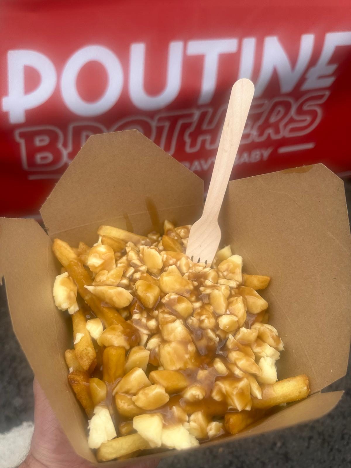 A box of poutine — fries, cheese curds and gravy